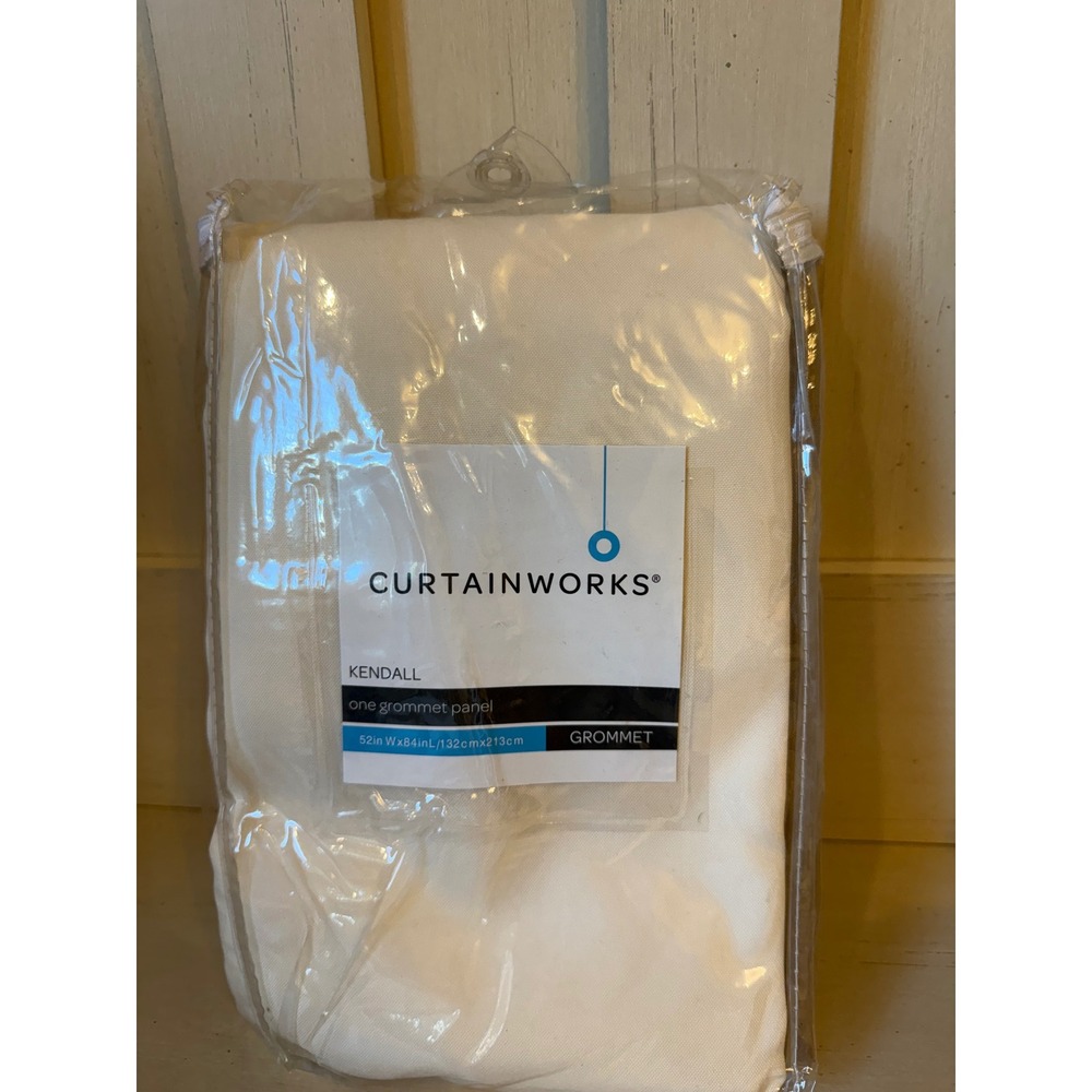 Curtainworks Kendall Grommet Curtain Panel Ivory 52x84 Solid Polyester NEW